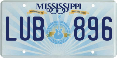 MS license plate LUB896
