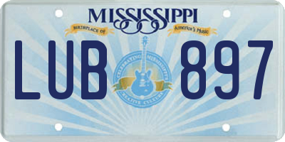 MS license plate LUB897