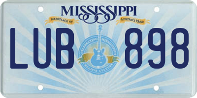 MS license plate LUB898