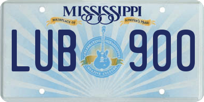 MS license plate LUB900