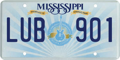 MS license plate LUB901