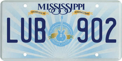 MS license plate LUB902