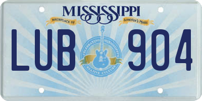MS license plate LUB904