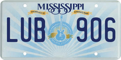 MS license plate LUB906