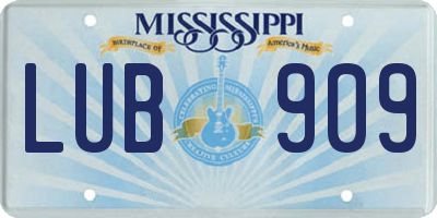 MS license plate LUB909