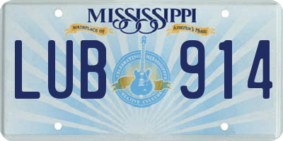 MS license plate LUB914
