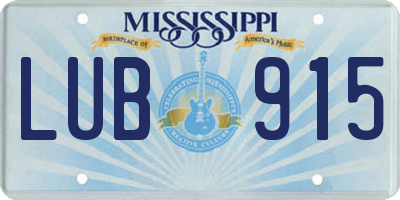 MS license plate LUB915
