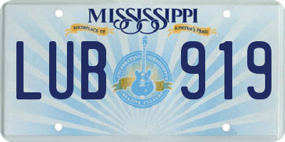 MS license plate LUB919