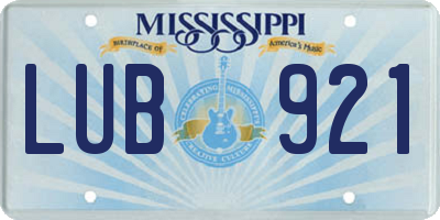 MS license plate LUB921