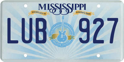 MS license plate LUB927