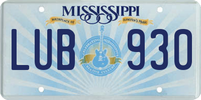 MS license plate LUB930