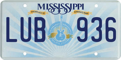 MS license plate LUB936