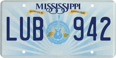 MS license plate LUB942