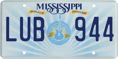 MS license plate LUB944