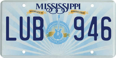 MS license plate LUB946