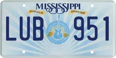 MS license plate LUB951