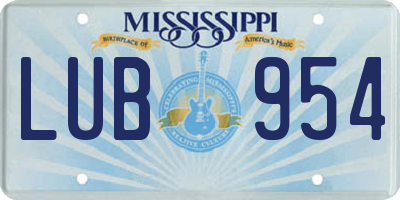 MS license plate LUB954