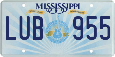 MS license plate LUB955