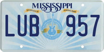 MS license plate LUB957
