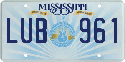 MS license plate LUB961
