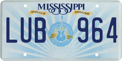 MS license plate LUB964