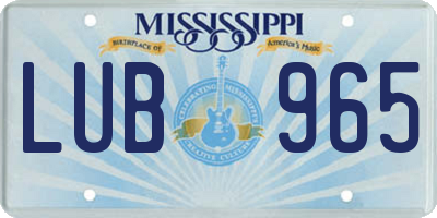 MS license plate LUB965