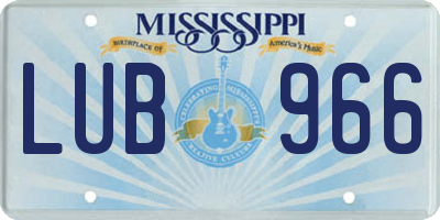 MS license plate LUB966
