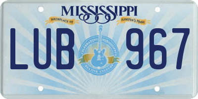 MS license plate LUB967