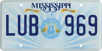 MS license plate LUB969