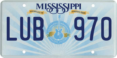 MS license plate LUB970
