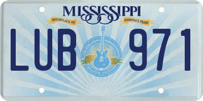 MS license plate LUB971