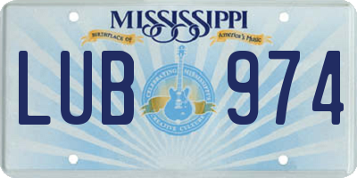 MS license plate LUB974