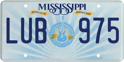 MS license plate LUB975