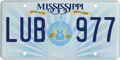MS license plate LUB977