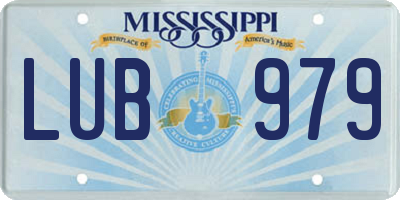 MS license plate LUB979