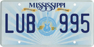 MS license plate LUB995