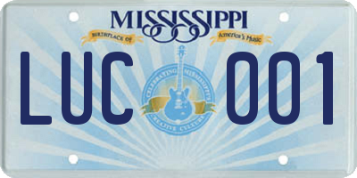 MS license plate LUC001