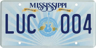 MS license plate LUC004
