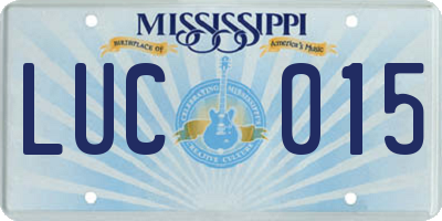 MS license plate LUC015