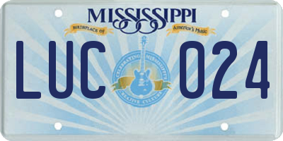 MS license plate LUC024