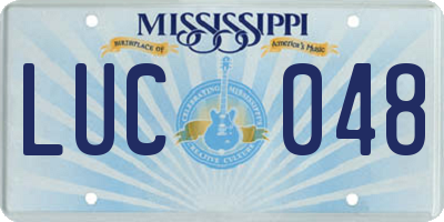 MS license plate LUC048