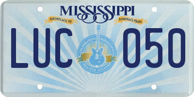 MS license plate LUC050
