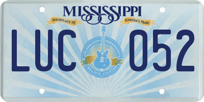 MS license plate LUC052