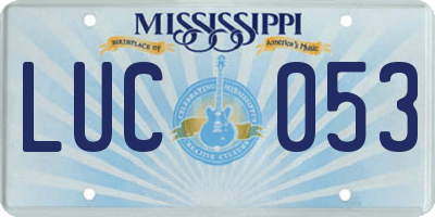 MS license plate LUC053