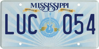 MS license plate LUC054