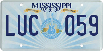 MS license plate LUC059