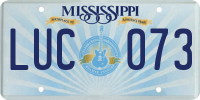 MS license plate LUC073
