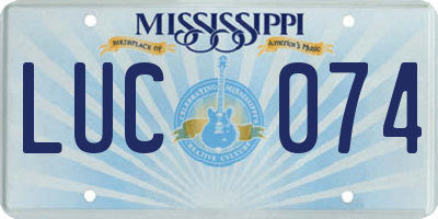 MS license plate LUC074