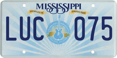 MS license plate LUC075