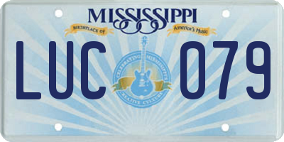 MS license plate LUC079